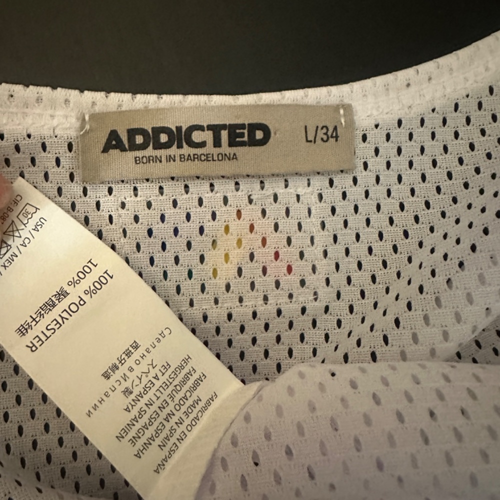 Addicted Mesh Rainbow Logo Tank Top Gently worn 100% polyester - Picture 8 of 10